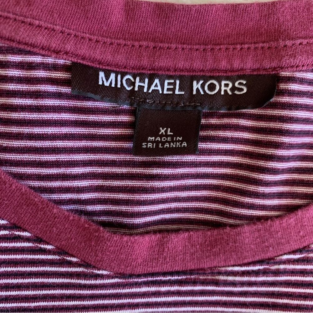 Men’s Michael Kors Red and White Striped T-Shirt Size XL - Picture 7 of 7
